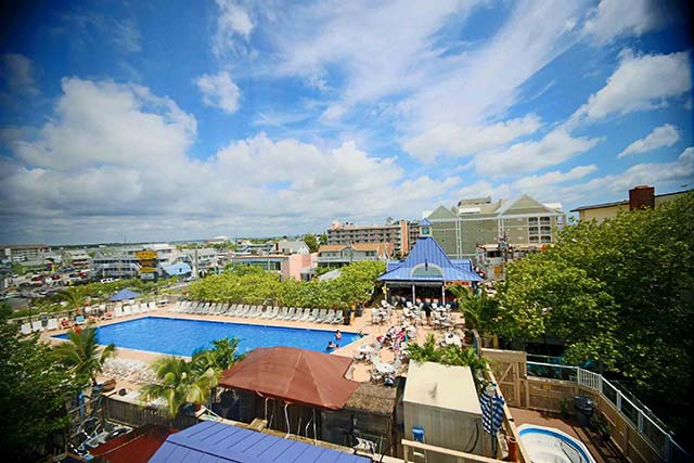 Overlook the Ocean City, Maryland skyline out the window of your comfortable Plim Plaza Hotel room