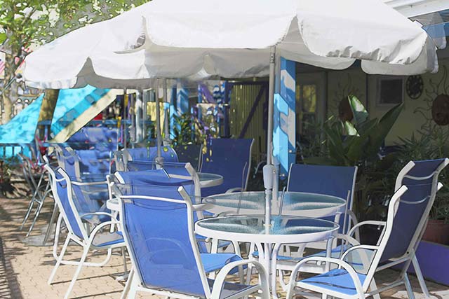 Chill out in the shade with a cool beach drink from the Caribbean Pool Bar and Grill