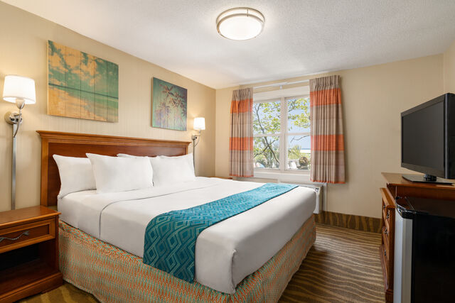 hotel room showing bed and window